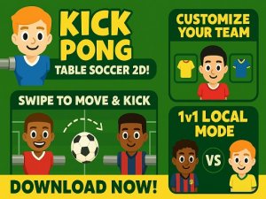 Kick Pong Table Soccer Action Game