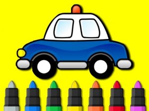 Easy to Paint Police Car Coloring Game